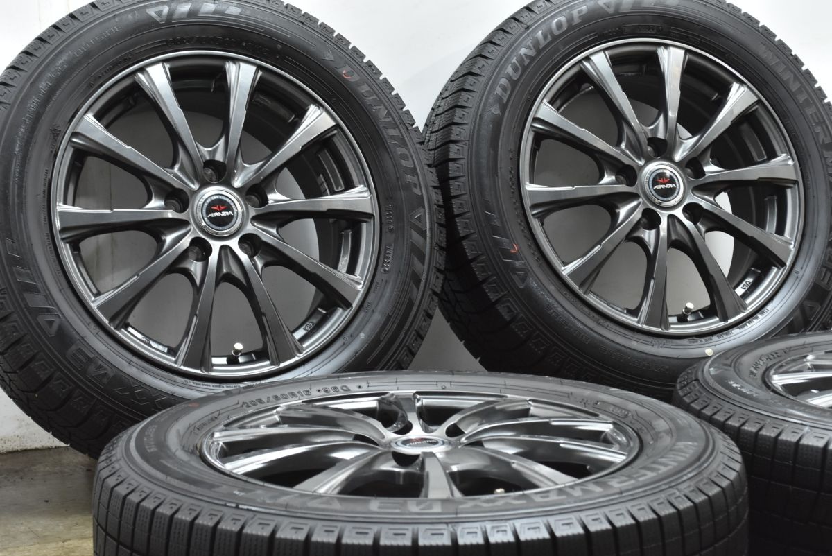 超バリ溝 AIRNOVA 16in 6.5J 48 PCD114.3 ダンロップ ウインターマックス03 205 60R16 ノア ヴォクシー ステップワゴン アクセラ