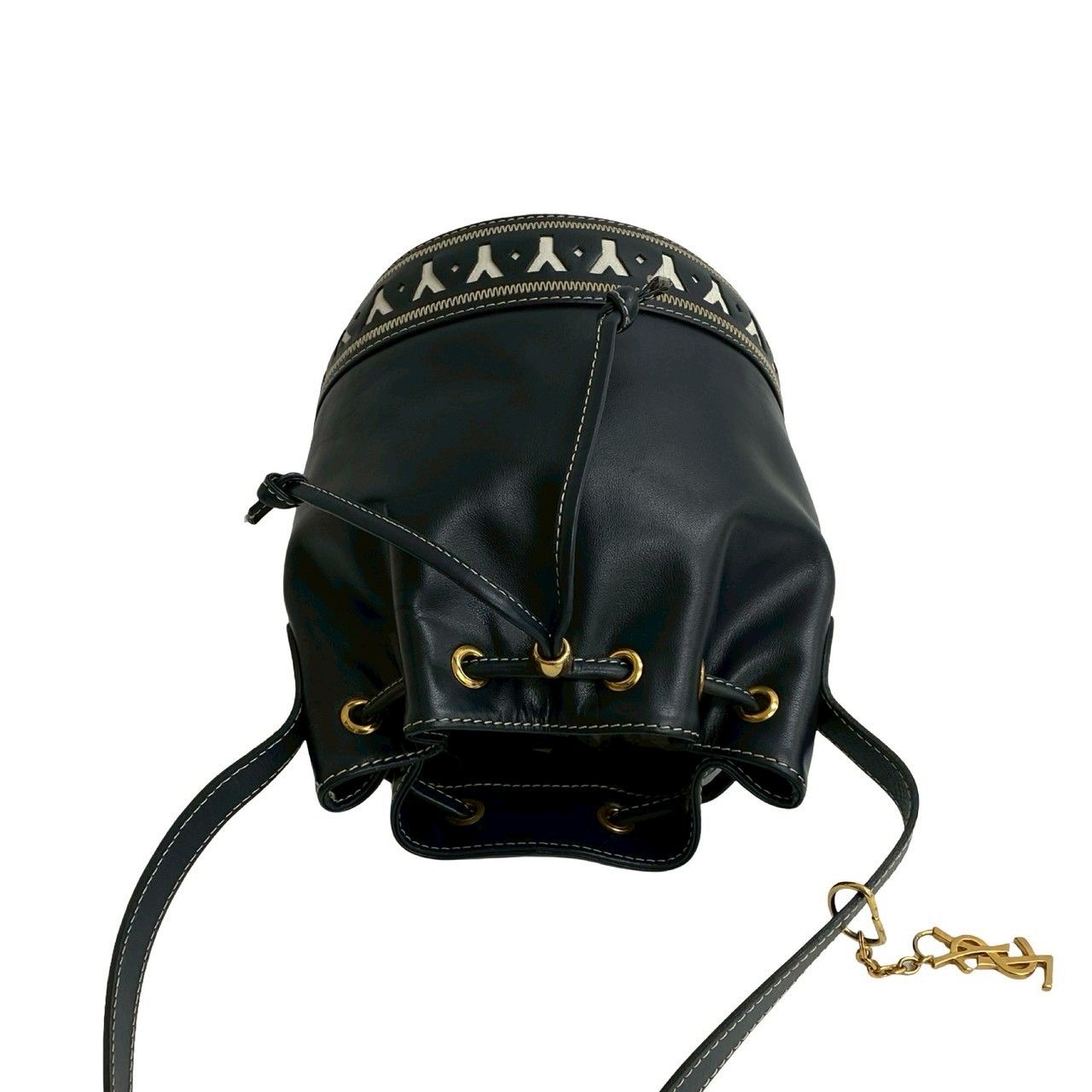 極 美品 YVES SAINT LAURENT イヴ サンローラン YSL ロゴ 金具