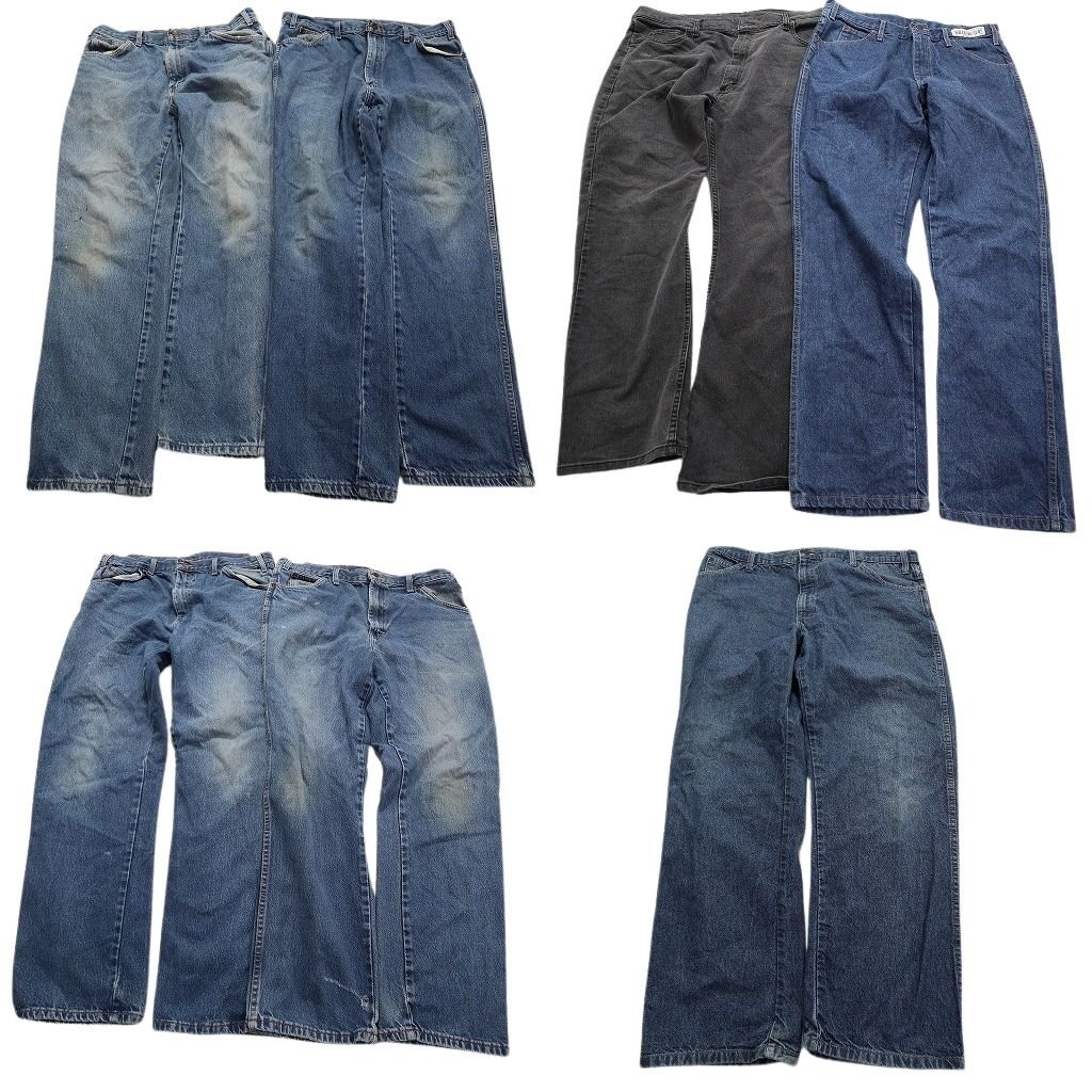 古着卸 ディッキーズ Dickies パンツ 7枚セット メンズ 36 |38 アメカジ ブラック ライトブルー フェード 古着 NA3507