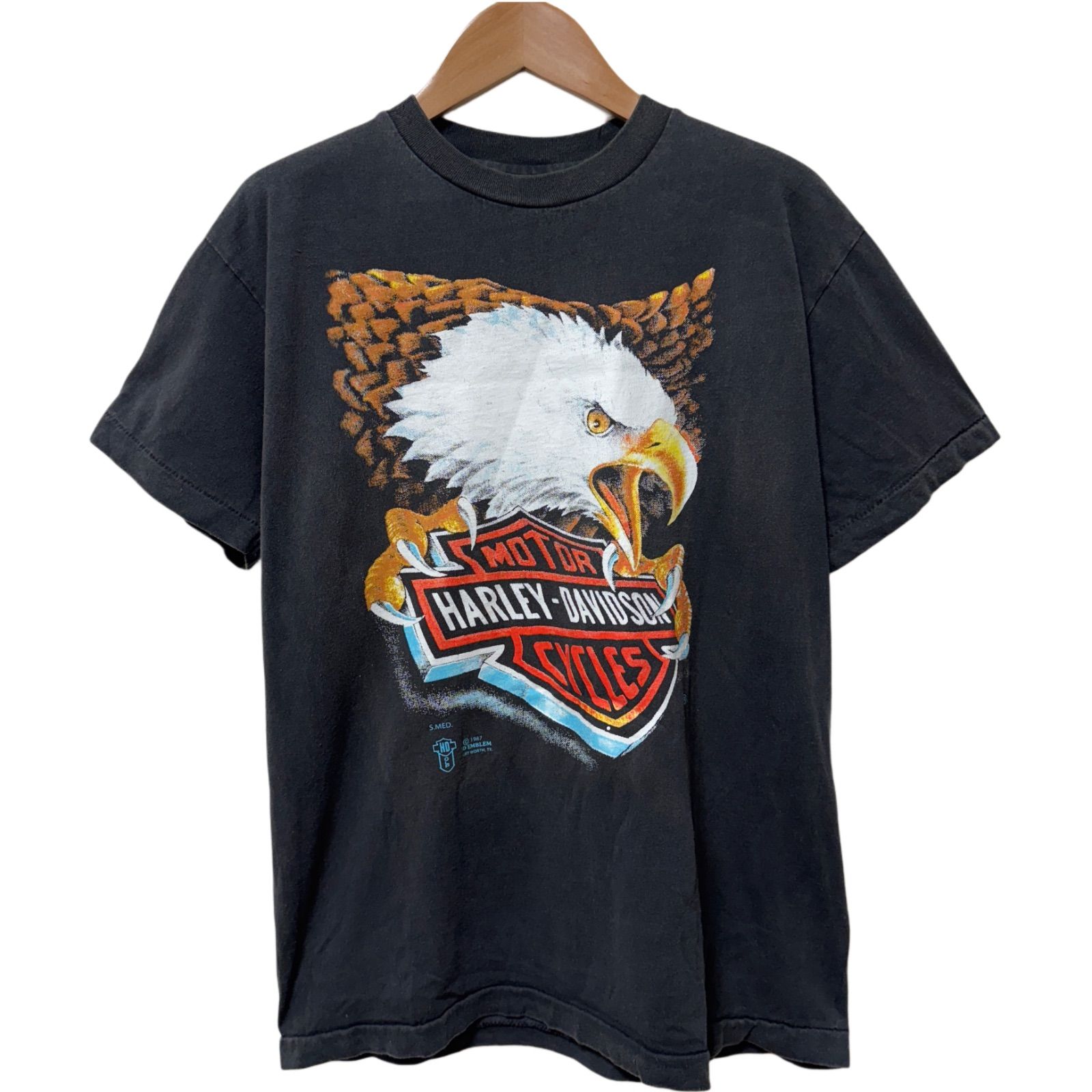 ハーレーダビッドソンTシャツ　Lサイズ ブラック　グッドフェード USA製 ハーレーダビッドソン☆Tシャツ 両面プリント 黒 L