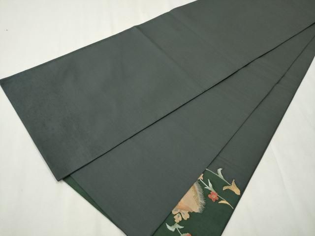 平和屋着物○太鼓柄袋帯 紬地 すくい織 更紗花鳥文 金糸 正絹