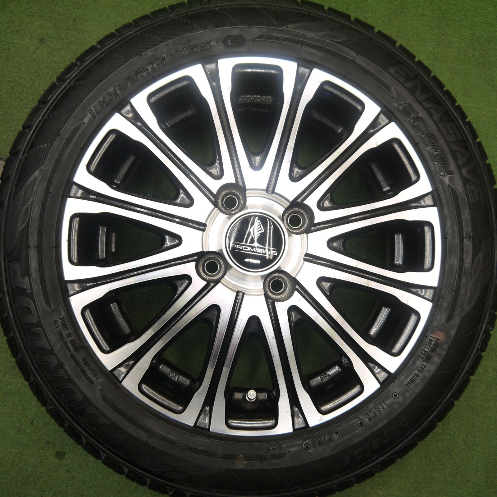 バリ溝！23年！9分☆WORK PROMISING STYLE V 155/65R14 ダンロップ 
