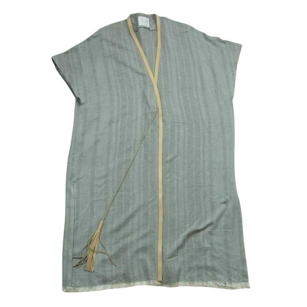 ジョンリンクス jonnlynx JL109-JK393 シルク混 フリンジ ロング カーディガン ワンピース グレー系 M【中古】 ジョンリンクス jonnlynx JL109-JK393 シルク混 フリンジ ロング