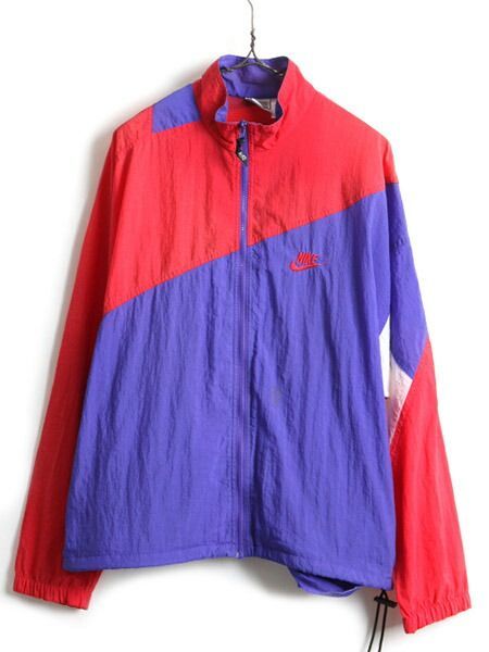 90s 初期 銀タグ □ NIKE ナイキ フルジップ トリコカラー 切替 ナイ