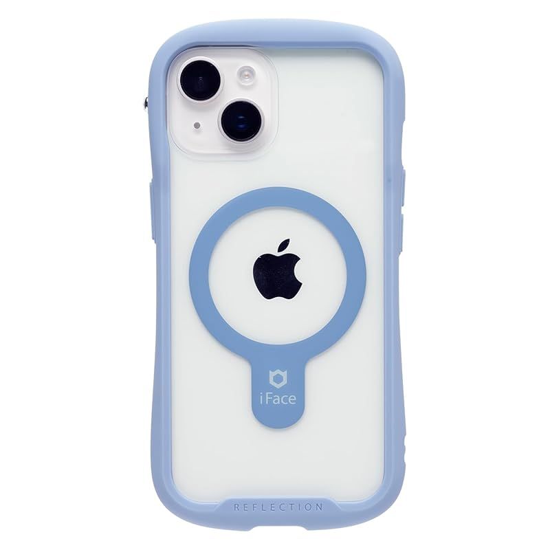 .co.jp iFace Reflection MagSynq iPhone 15|14|13 ケース MagSafe 対応 クリア 強化ガラス ペールブルー エコPKG アイフェイス アイフォン15 14 13 スマホケース iphone