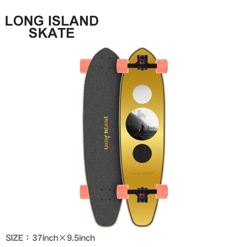 ロングアイランドスケート コンプリートデッキ LICO0022A028 レディース メンズ 24K 37×9.5 キックテール コンプリート LONG ISLAND SKATE カラー:イエロー 品番：73690004