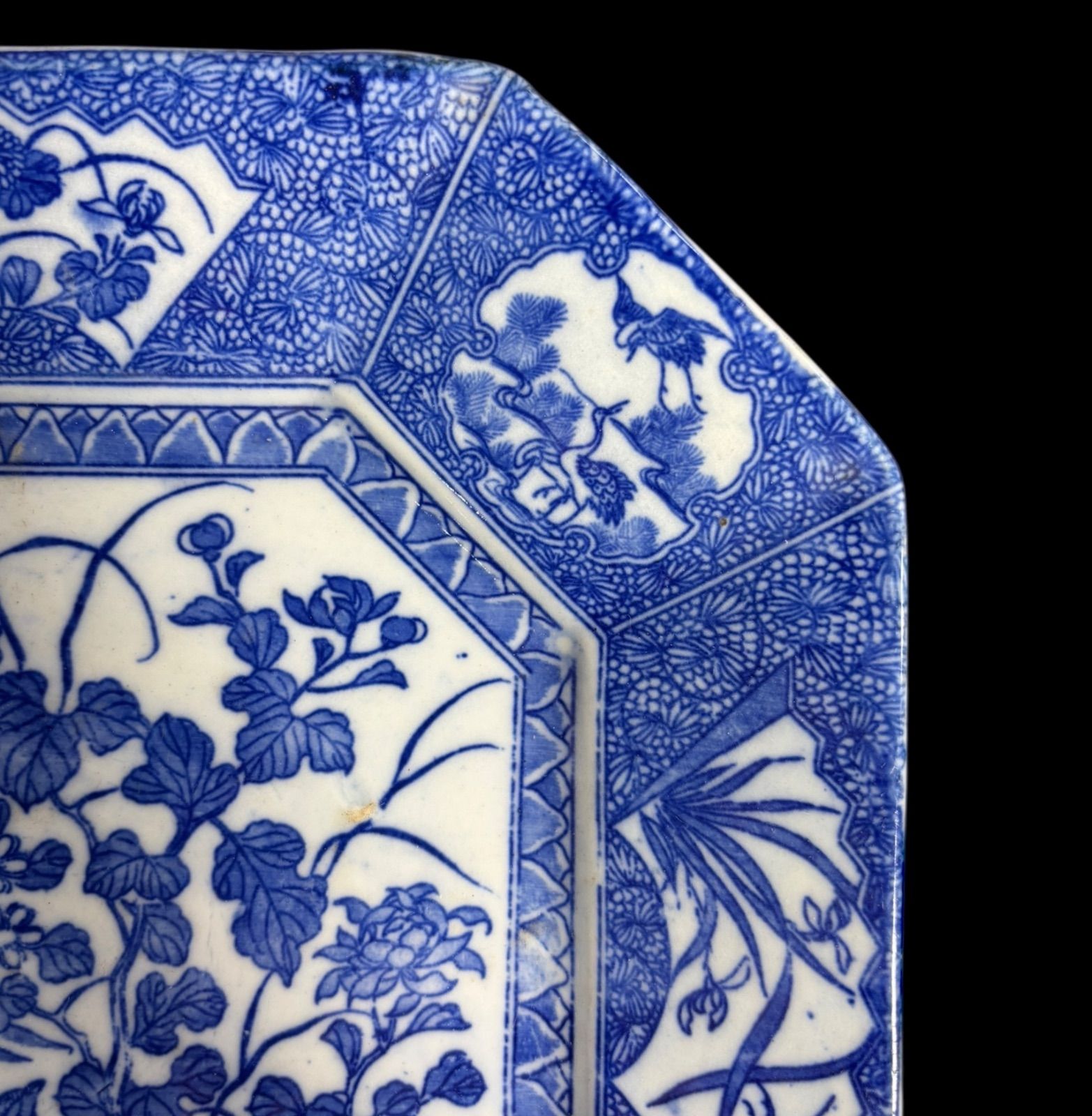 伊万里 八角皿 染付 松竹梅 骨董 アンティーク 【公式通販】