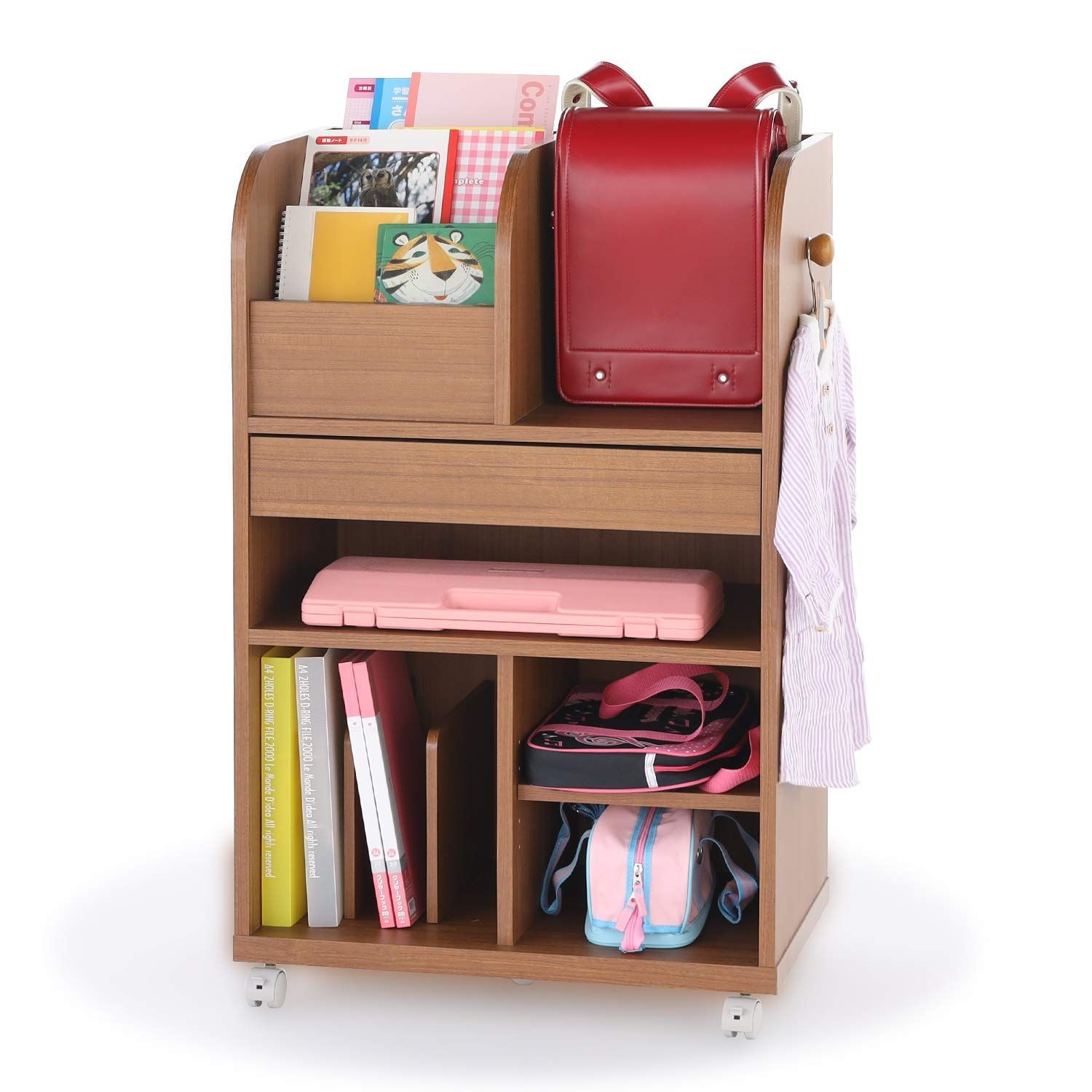 在庫処分 収納 子供用 幅61.6 ブラウン 高さ96.9 ラック 奥行39.5cm ランドセル MNV-9560HCBR 白井産業 マナビア