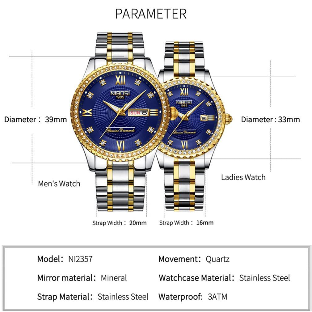 ペア 腕時計 ペアウォッチ カップル 人気 メンズ レディース ペア 時計セット 高級うで時計 ダイヤモンド ゴールド クラシックステンレス 防水 結婚 ペア プレゼント ブランドpair Couple Watch