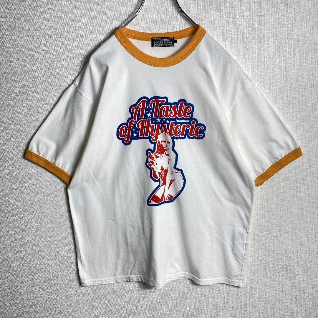 極美品】ヒステリックグラマー ヒスガール ビッグロゴ リンガーT 極美品】ヒステリックグラマー ヒスガール ビッグロゴ リンガーT