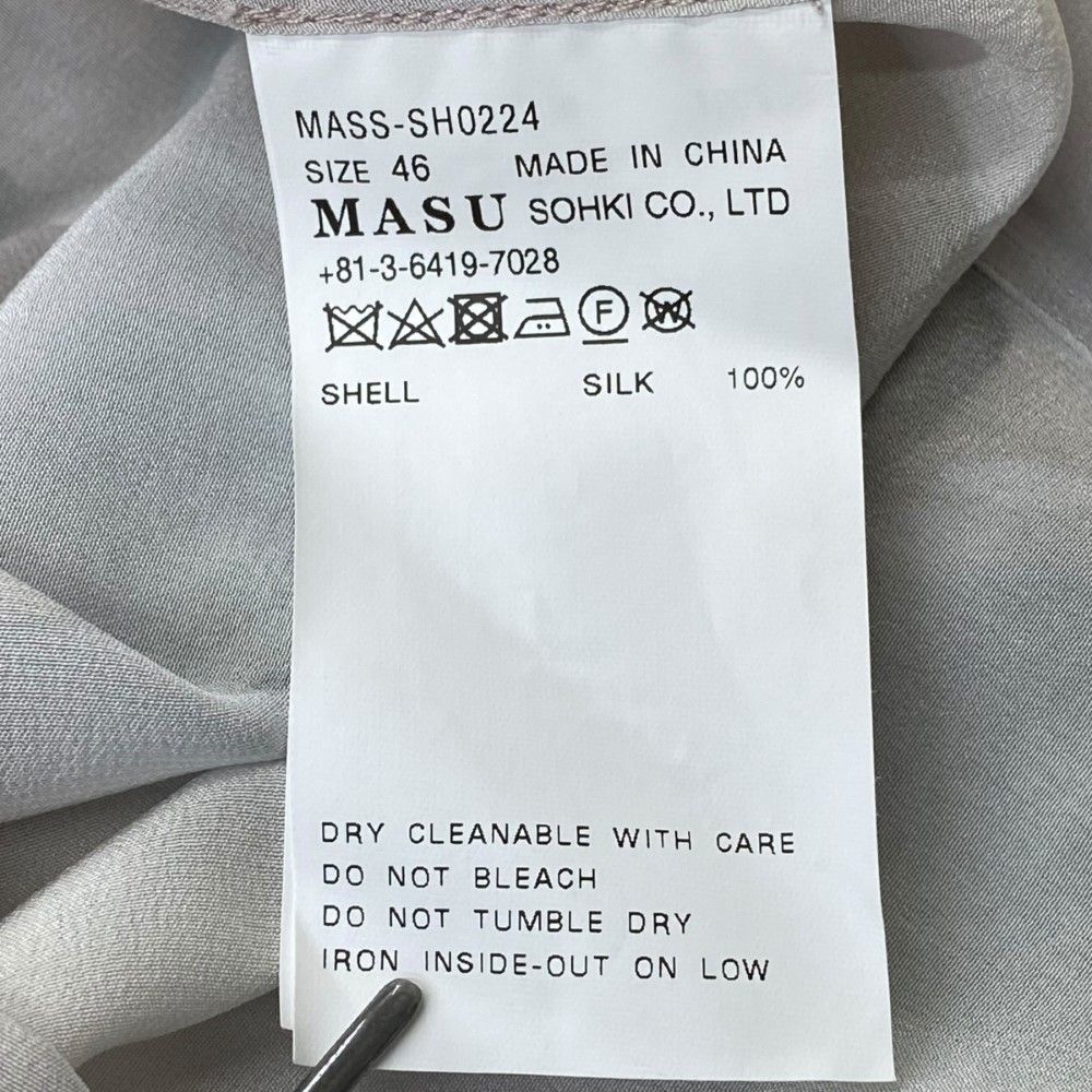 MASU シルクシャツ　46 MASU 24SS PRINT SILK SHIRT プリントシルクシャツ サイズ46