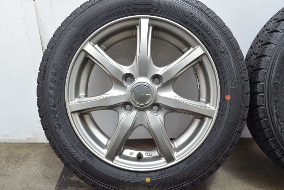バリ溝 ミルアス 14in 4.5J 45 グッドイヤー アイスナビ7 165 65R14 タンク パッソ ルーミー トール ジャスティ ミラージュ デリカD 2 FFCRYSTALESIA_COM
