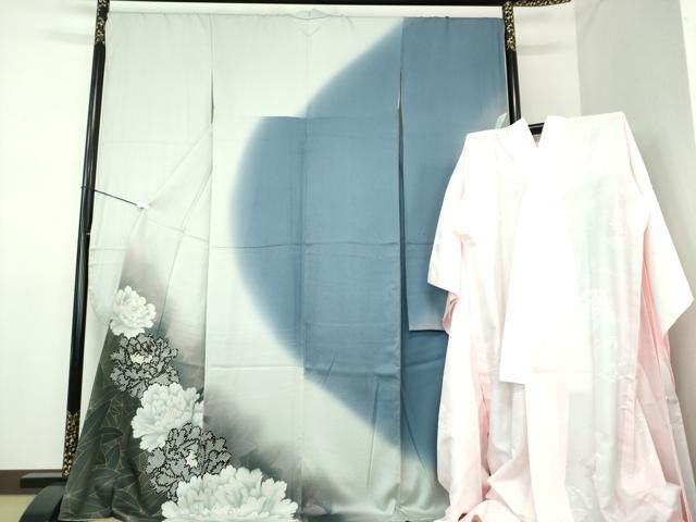 平和屋着物 豪華振袖 長襦袢 無双仕立て セット 牡丹文 暈し染め 金彩 正絹 DAAV6527ps