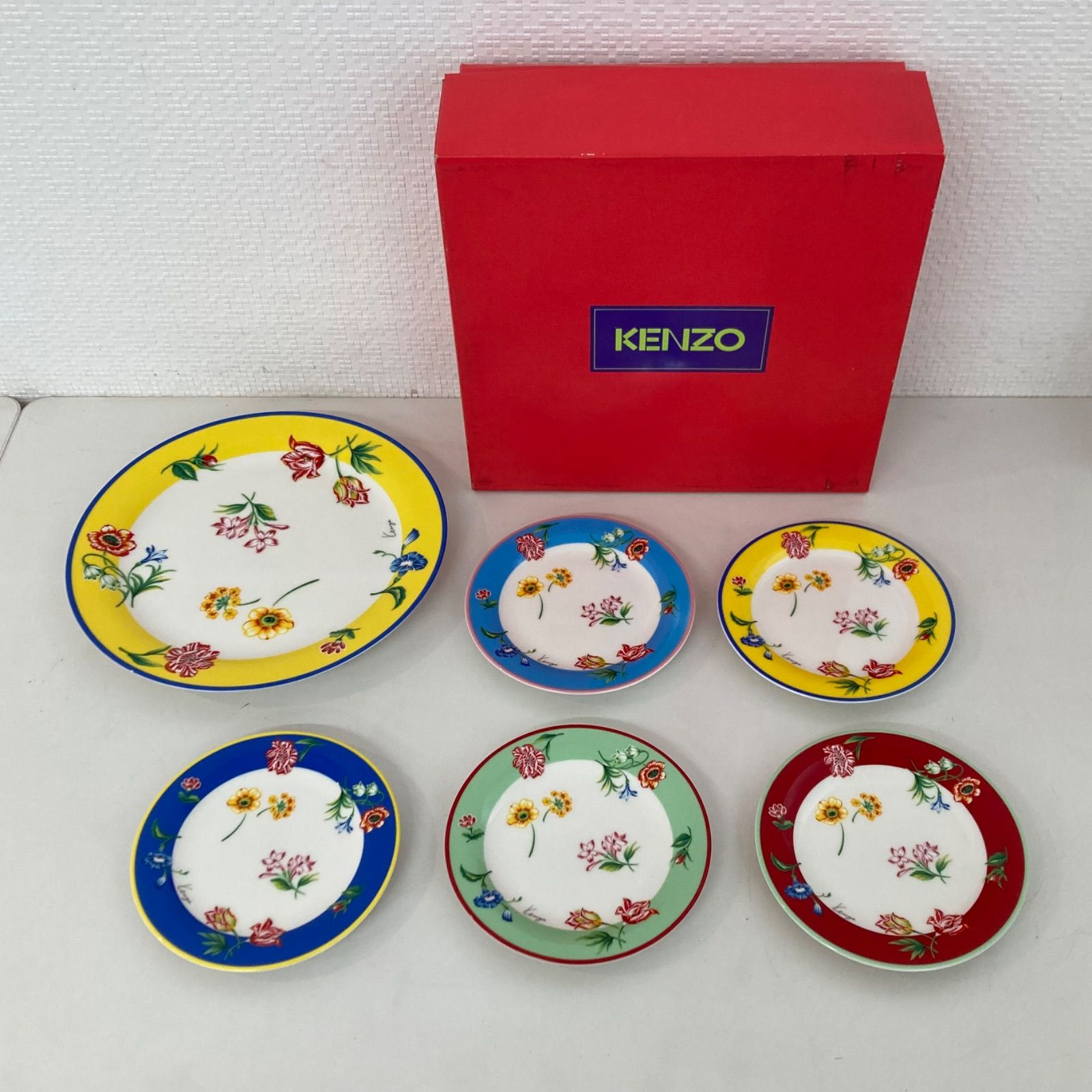 美品6枚セット】KENZO 食器セット ケンゾー 花柄 大皿1枚 小皿5