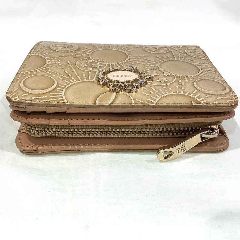 アナスイ（ANNA SUI）ガラクシア 折財布 L字ファスナー ゴールド系  