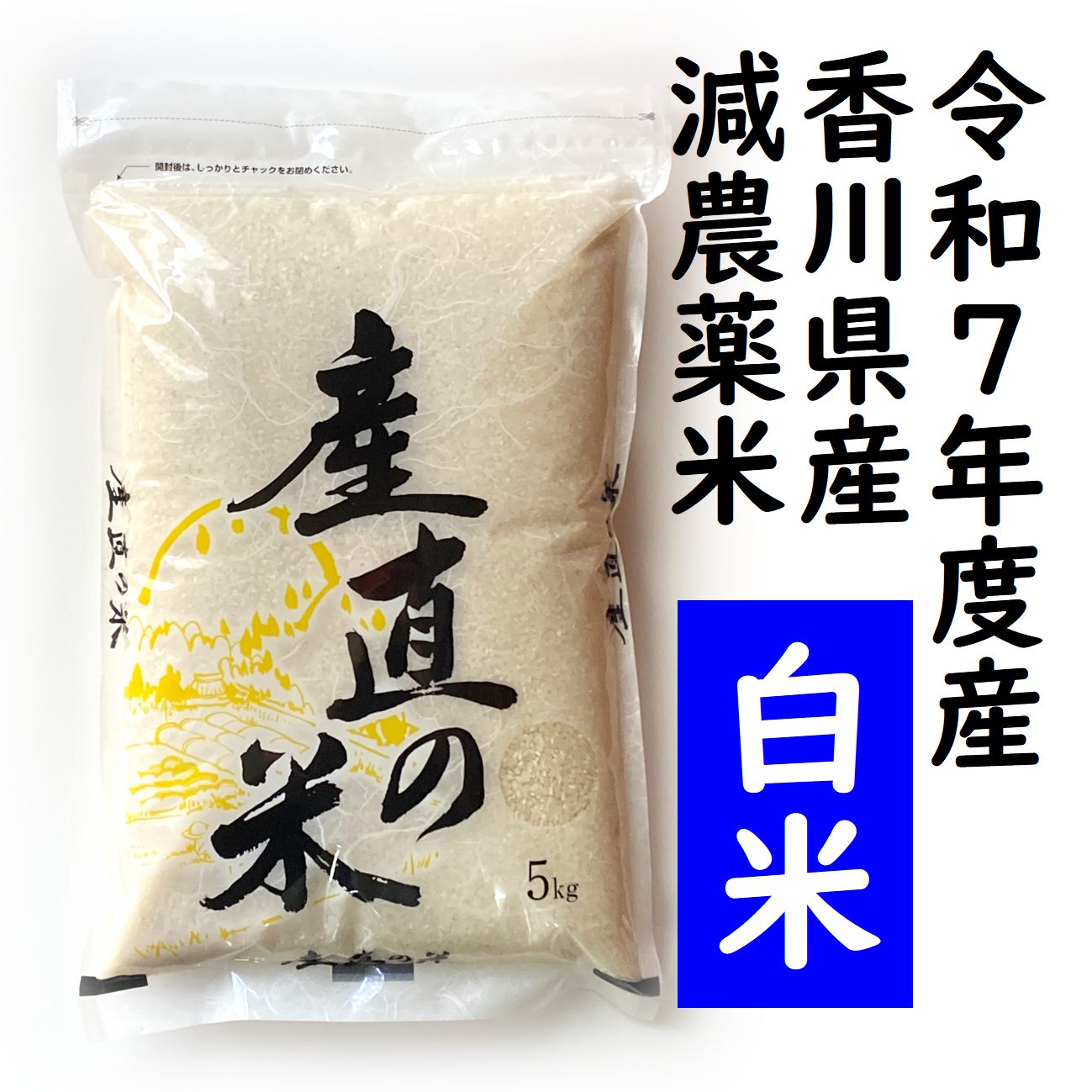 度産 新米 国産 減農薬栽培米 こしひかり 白米 5kg 令和7年度産 香川県産