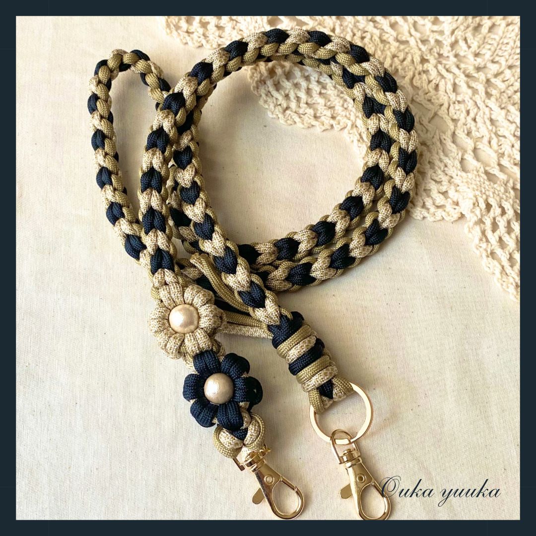 カシス】パラコード スマホショルダー ストラップ ハンドメイド