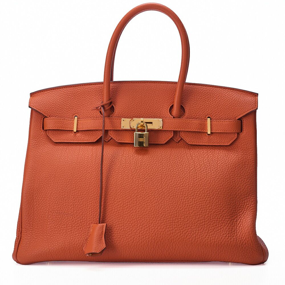HERMES エルメス 　バーキン30 　ハンドバッグ　トリヨンクレマン　オレンジ（ゴールド金具）レディースバッグ　ブランド【中古】【送料無料】