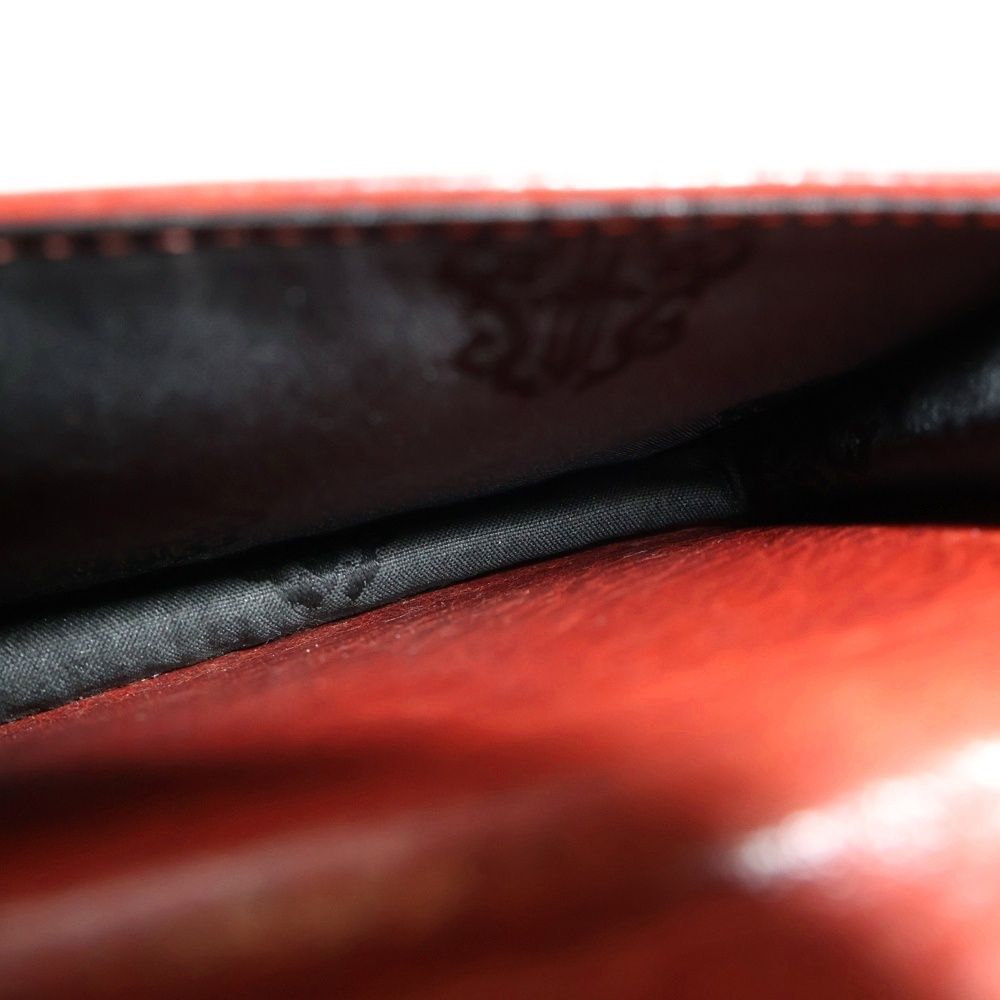  CHROME HEARTS クロムハーツ CARD CASE スクロールラベル レザーカードケース レッド 名刺入れ 小物