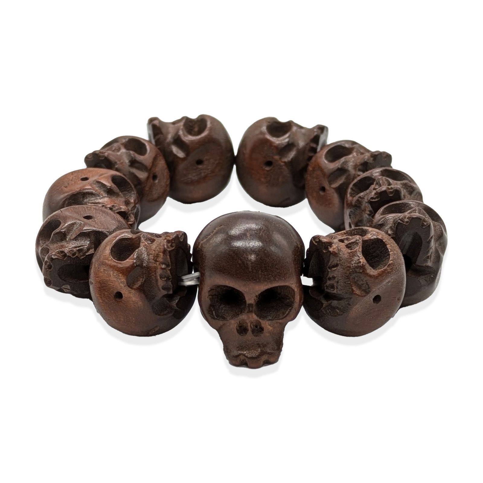 ドクロ 髑髏 どくろ スカル 頭蓋骨 骸骨彫ブレスレット 骸骨 念珠 数珠