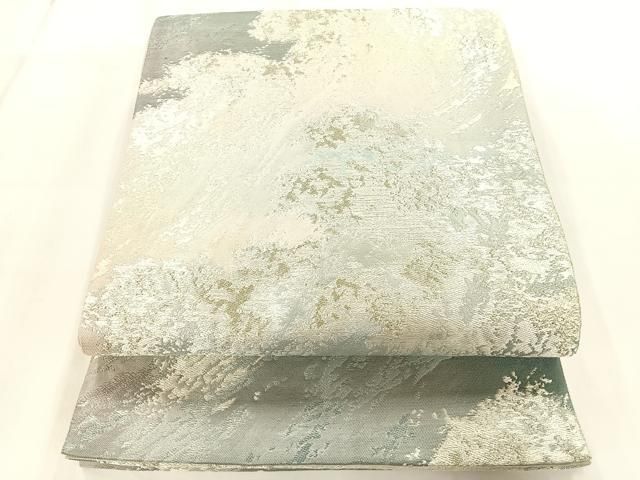 夏の袋帯　絽　六通　立波文様　銀糸　正絹 販売 中ファッション - 平和屋着物◎六通柄袋帯 立波文 銀糸