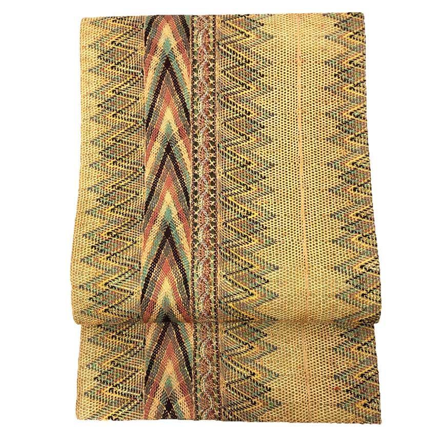 京やJ232 正絹 袋帯 全通 手組織物袋帯 組織 金糸 組紐織 フォーマル〜カジュアルまでOK 仕立て上がり リサイクル着物 新古品