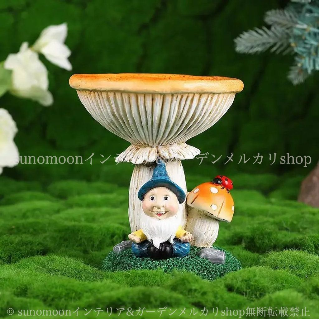 庭の装飾 お洒落 ガーデンインテリア ドワーフ 餌箱 小人 鳥 雑貨 プラスチック バードフィーダー インテリア ガーデン ガーデニング ガーデン雑貨 4-7 庭 キノコ バードウォッチング ガーデンオブジェ おしゃれ 野鳥