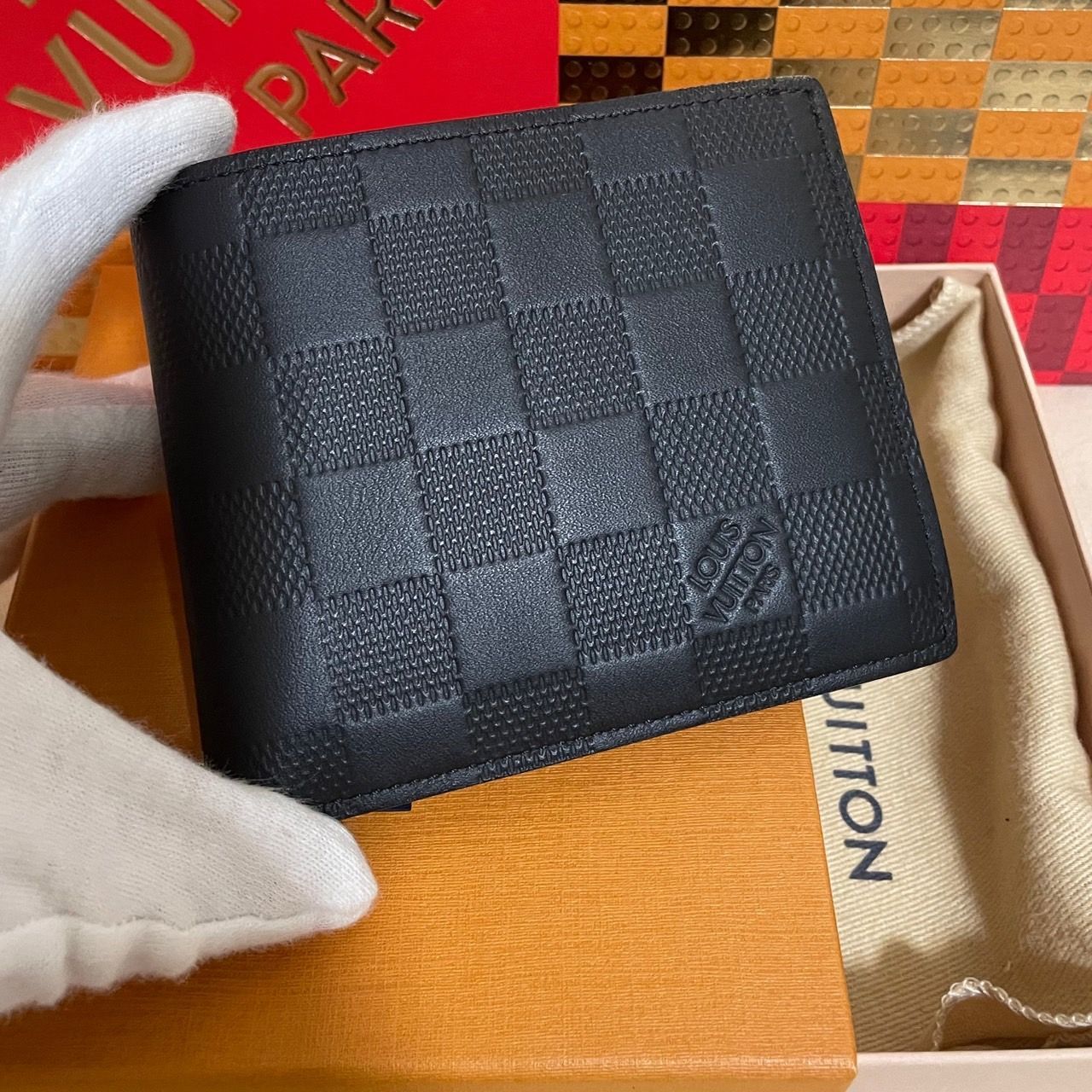 【使用わずか】新型 ルイヴィトン ダミエ アンフィニ ポルトフォイユ マルコ NM LOUIS VUITTON