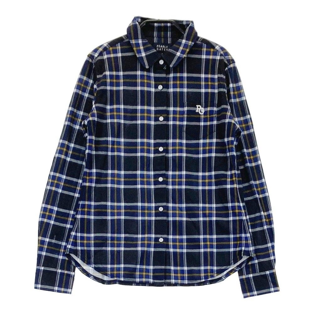パーリーゲイツ　長袖シャツ　ロンティー　サイズ：３ PEARLY GATES パーリーゲイツ チェック長袖シャツ サイズ3 ブラウン