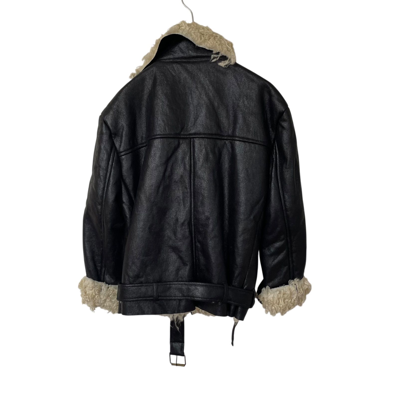 Z1491GYDA ジェイダ フェイクムートンライダースジャケット ブラック