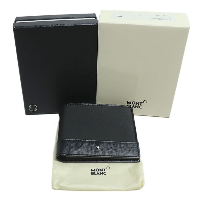 未使用✨MONTBLANC サルトリアル 6CC 二つ折り財布 本革 ブラック 未使用✨MONTBLANC サルトリアル 6CC 二つ折り財布 本革 ブラック