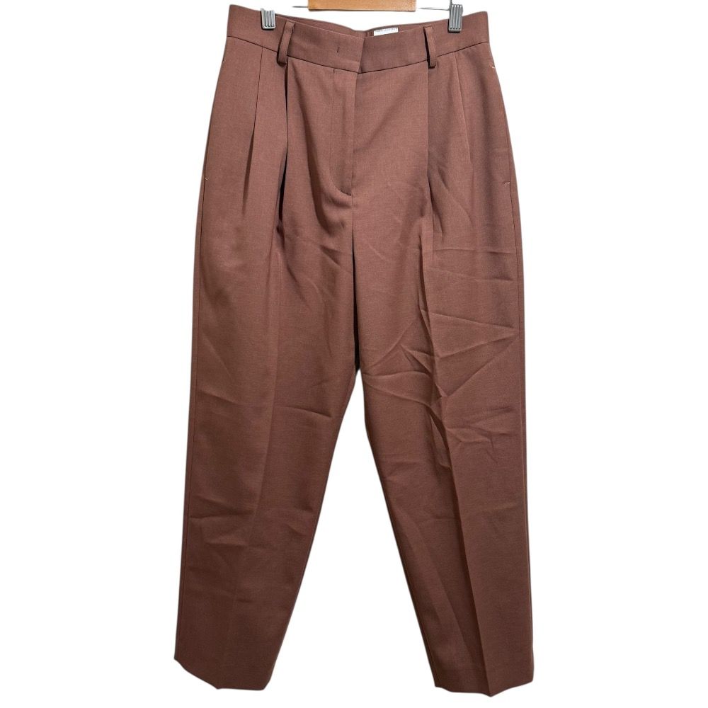 24AW Paul Smith ポールスミス タック ストレッチ スラックスパンツ 40 テラコッタ レディース 古着