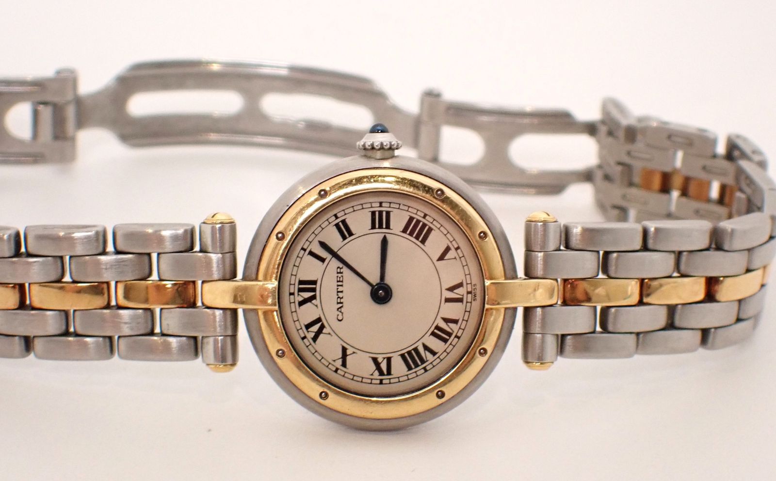 美品 Cartier(カルティエ) パンテールヴァンドーム 1ロウ 84084241 YG/SS QZ イエローゴールド 18金 コンビカラー シンプル レディース 美品 Cartier(カルティエ) パンテールヴァンドーム 1ロウ 84084241 YG