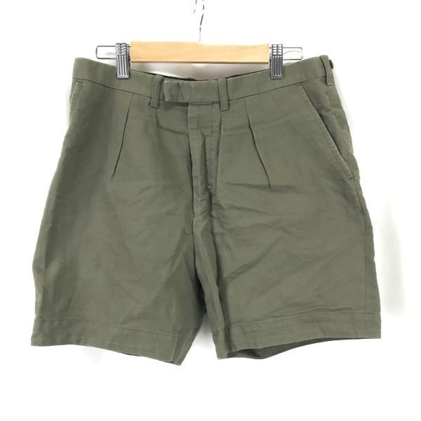 LAD ラッドミュージシャン 麻 リネン-コットン ショートパンツ メンズ42 khaki カーキ ハーフ 半ズボン Pants Trouser cBH 869