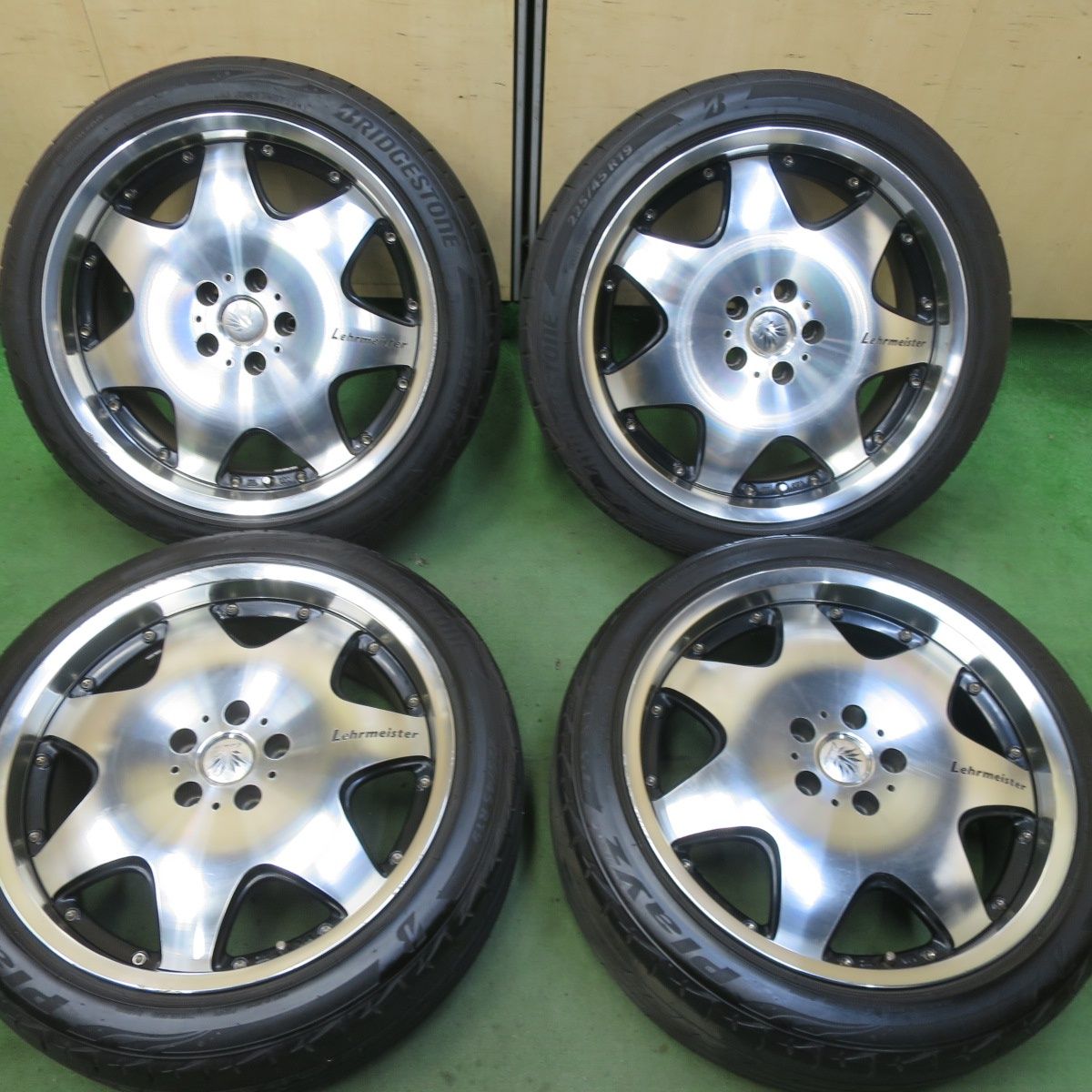 4本価格 23年 Lehrmeister BERTANI 225 45R19 ブリヂストン プレイズ PX-RV2 マイスター ベルターニ 19インチ PCD114.3 5H 5092602TTノ