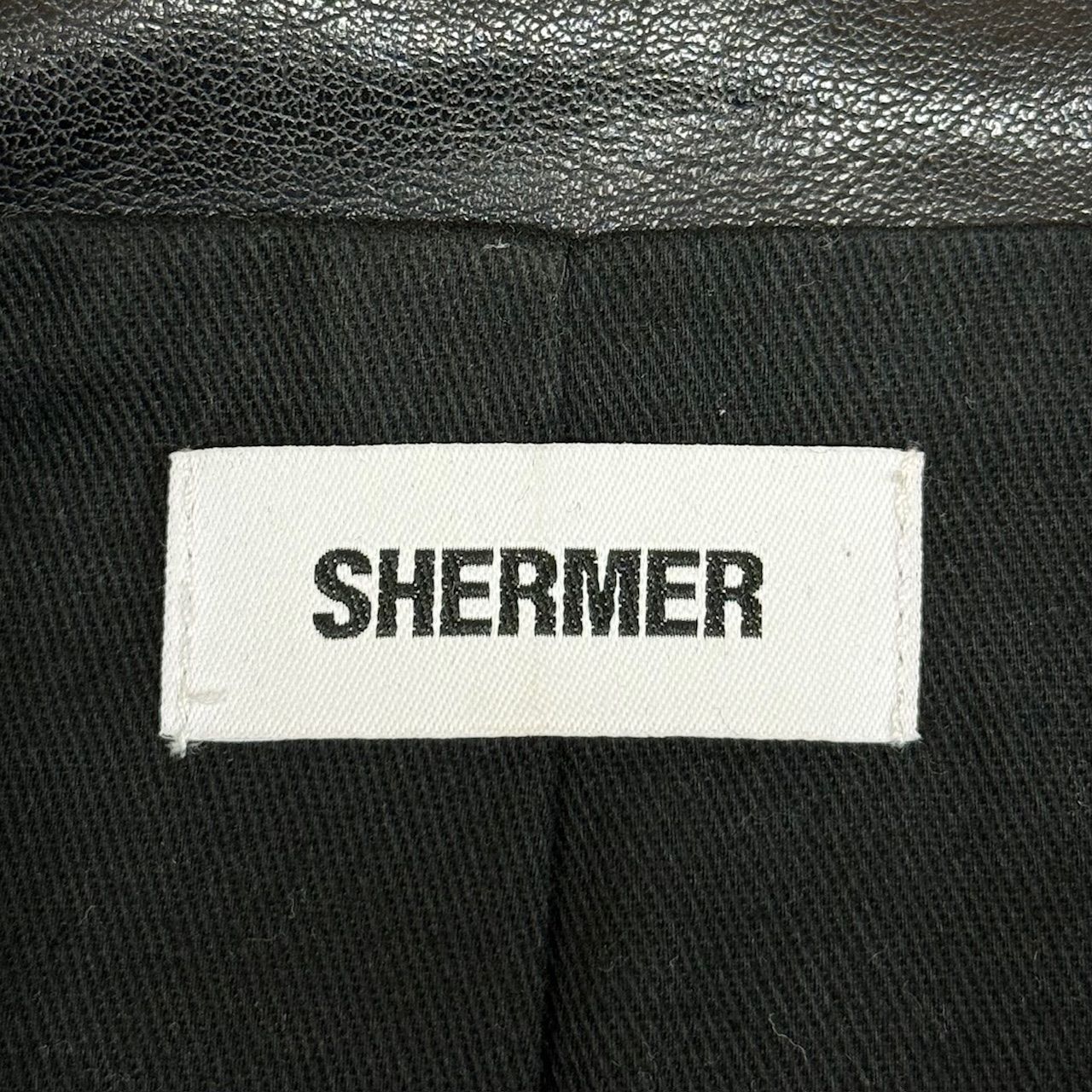 定価59400円 SHERMER 24SS V-LEATHER COMBAT JACKET SHM24SS-203 