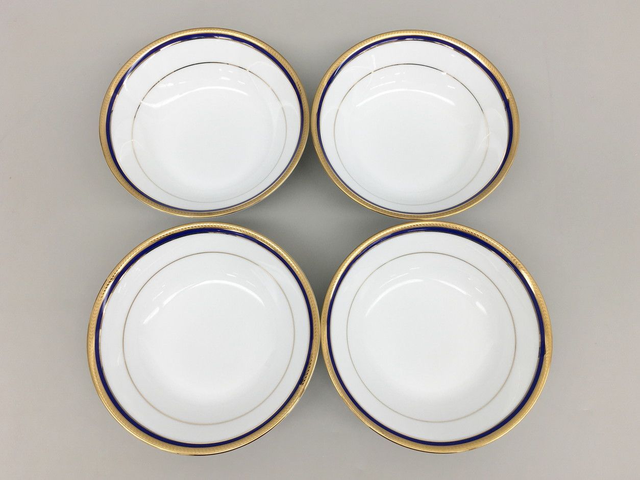 ノリタケ Noritake スープ皿4枚まとめセット TOORAK BLUE 15.5cm 美品