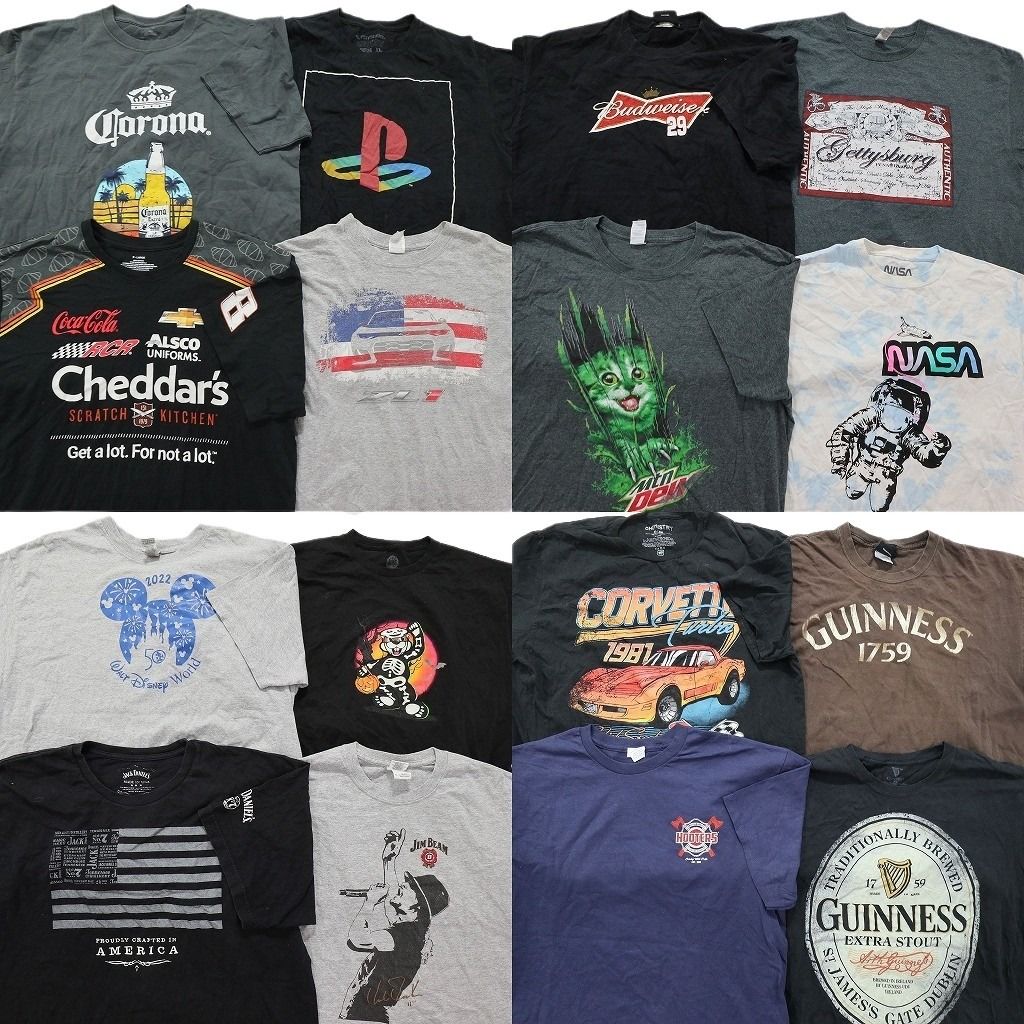 古着卸 有名企業 半袖Tシャツ 16枚セット メンズ XL バッキーズ マウンテンデュー プレイステーション 古着 NA0765