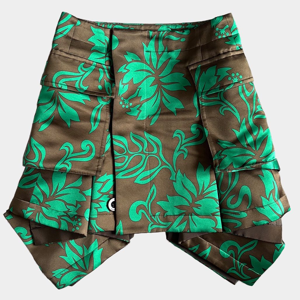 sacai サカイ 2025ss リーフプリントラップスカート