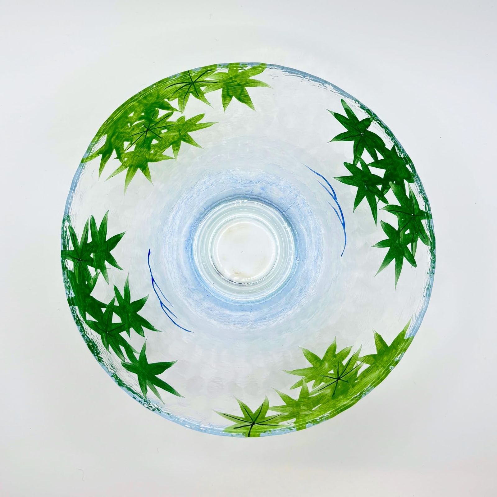 茶道具 抹茶茶碗 ガラス 平茶碗 青楓 耐熱 耐熱硝子 八木海峰作