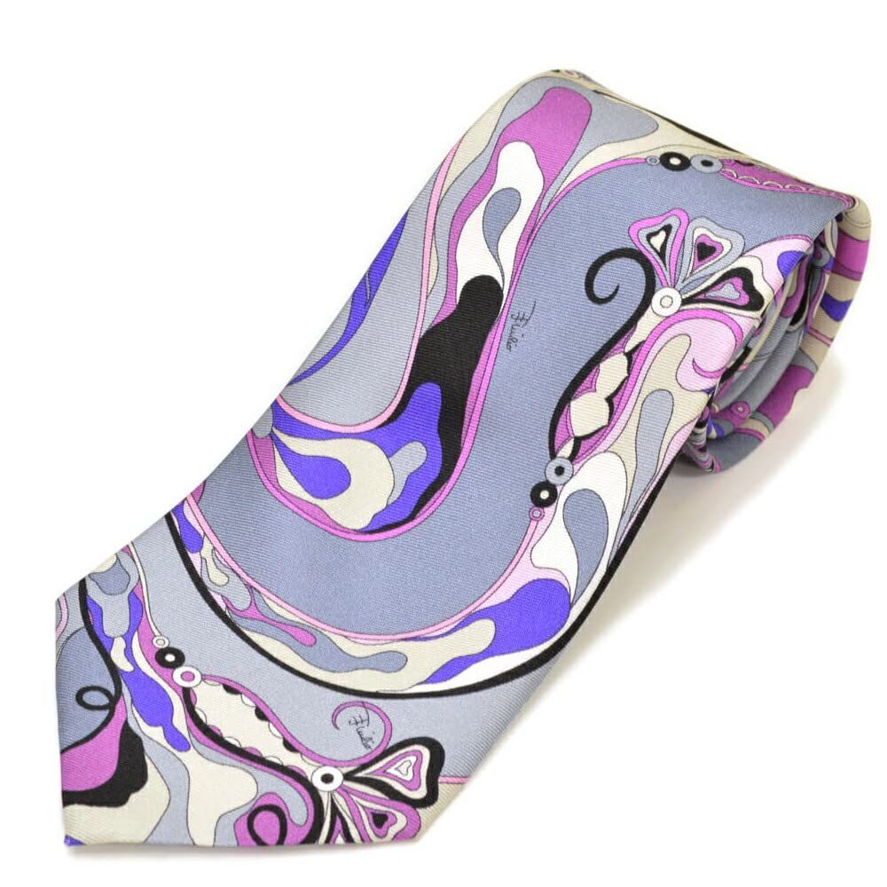 EMILIO PUCCI(エミリオプッチ)メンズ プッチ柄シルクネクタイ