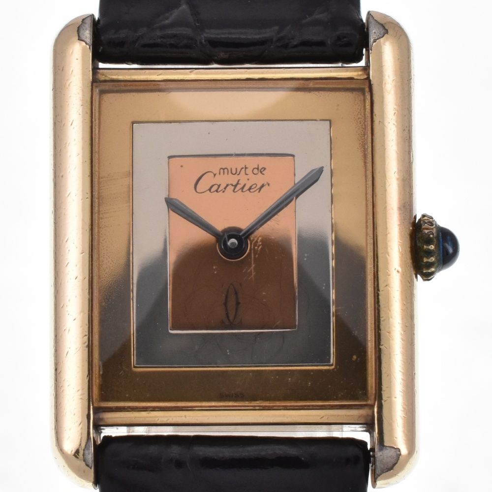 カルティエ CARTIER マストタンク LM トリニティダイヤル 手巻き ユニセックス Q#126890