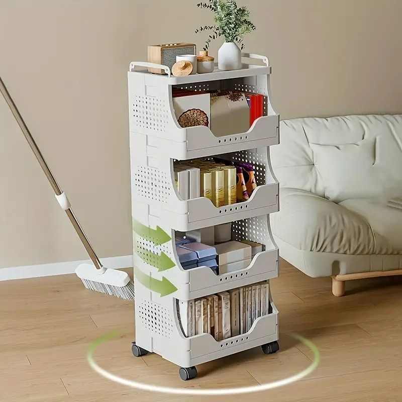 取付無料！カルテル フリップ 折りたたみ式キッチンワゴンテーブル ホワイト収納棚 取付無料！カルテル フリップ 折りたたみ式キッチンワゴン