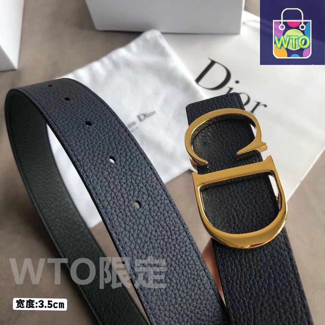 Dior ダブルDバックル ベルト 今日特価】DIOR ダブルフェイスユニセックスベルト - メルカリ