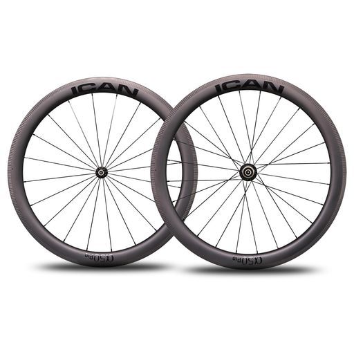 ICAN アイカン AlphaProシリーズ NEW 50mmカーボンホイールクリンチャーチューブレスレディタイヤ対応700Cロードバイクリムブレーキ用ホイール10|13S