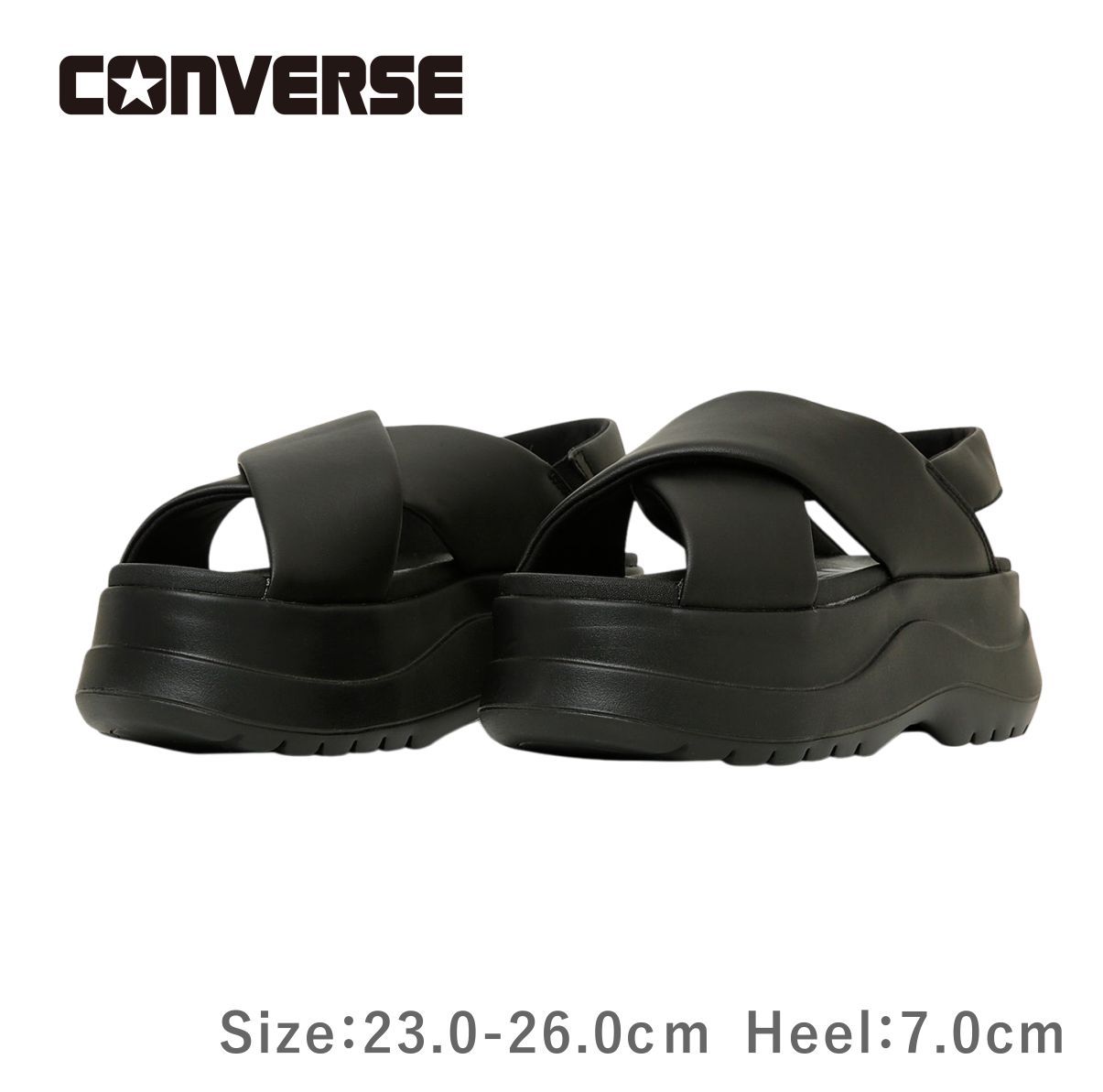 CONVERSE コンバース CHEWY PC チューイー ブラックモノクローム レディース スポーツ サンダル ストラップ 厚底 靴