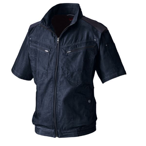 村上被服 人気 HOOH 半袖ブルゾン(ストレッチ) V9507 インディゴ