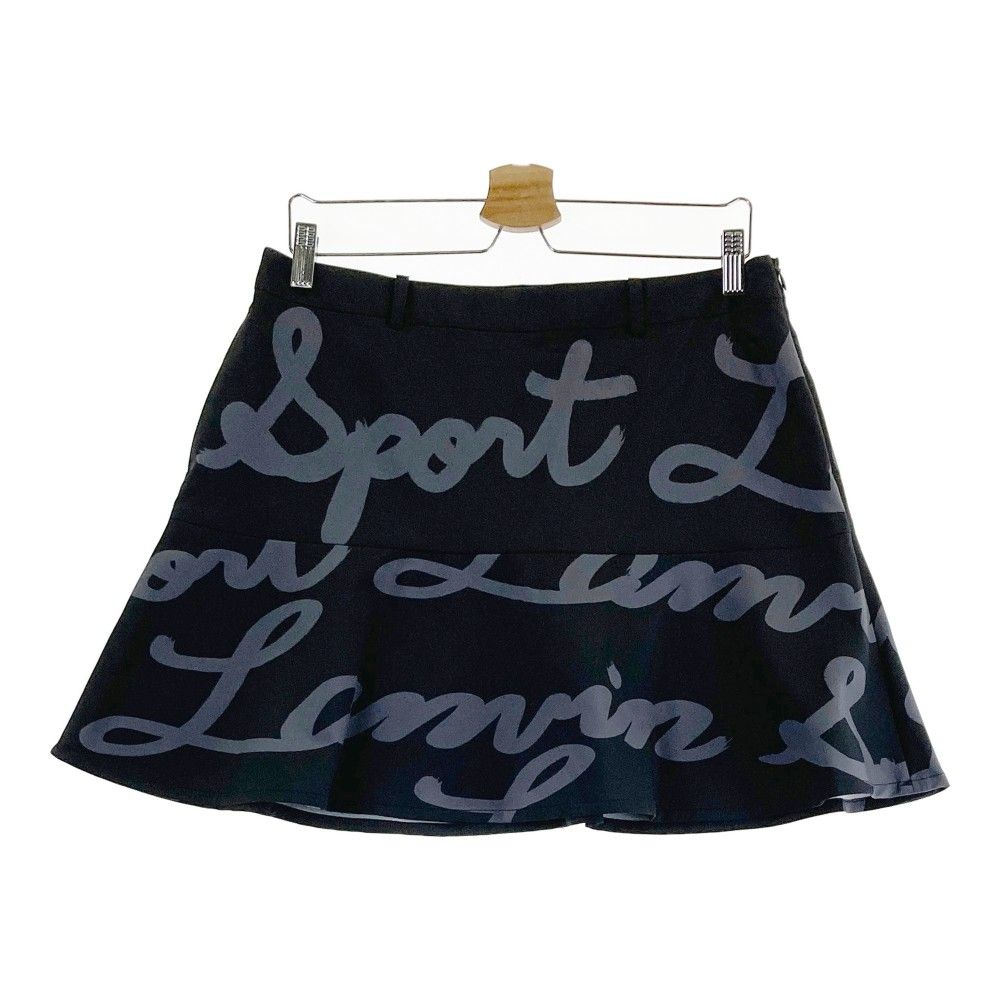 サイズ 44 LANVIN SPORT ランバン スポール スカート ロゴプリント 総柄 ブラック系 240101454595 ゴルフウェア レディース ストスト