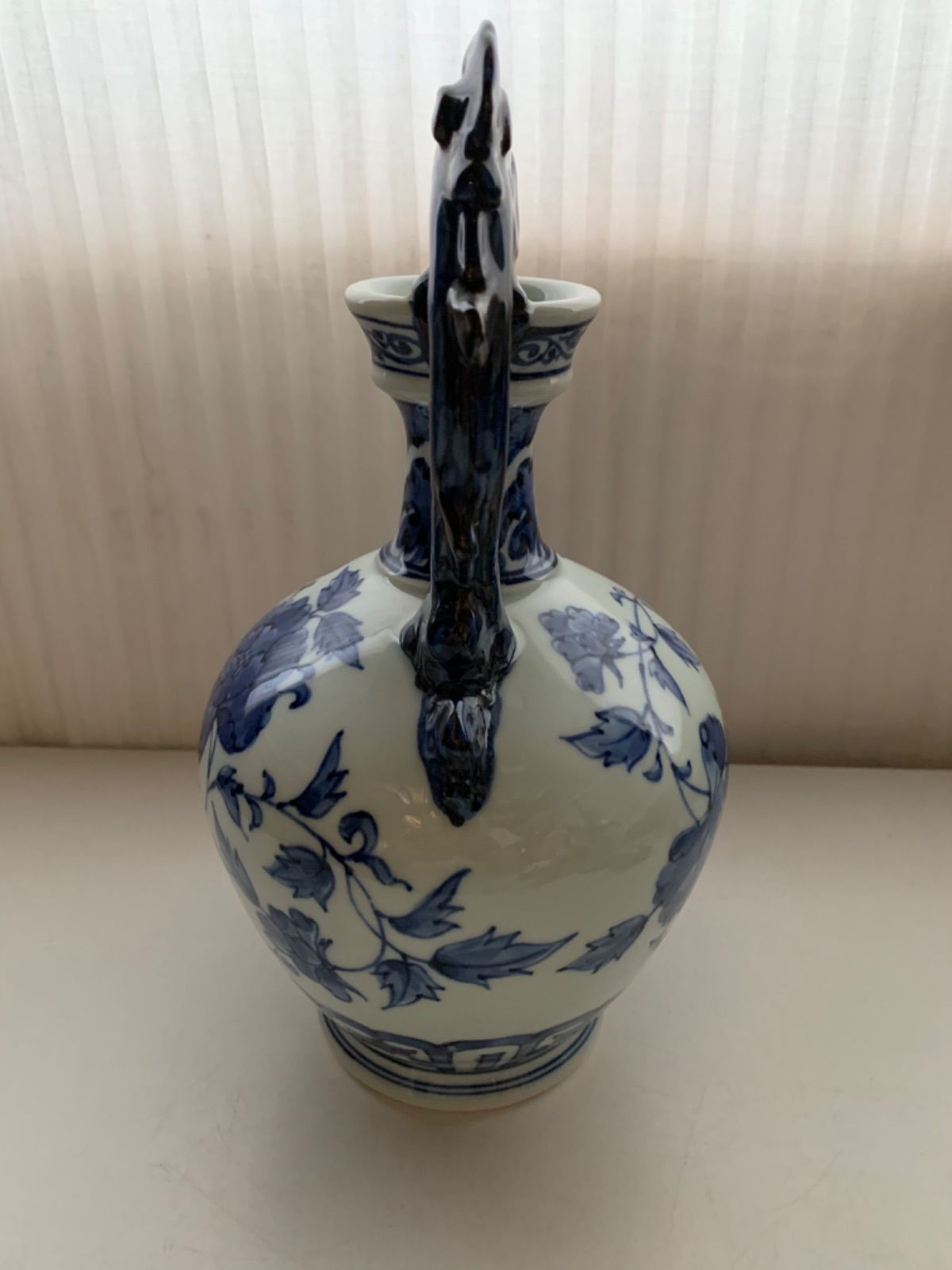 美品　旭窯　龍取手花瓶　染付　壺　花入　瀬戸焼 旭窯 龍取手花瓶 牡丹 染付 壺 花入 古染花文様花瓶 瀬戸焼 - メルカリ