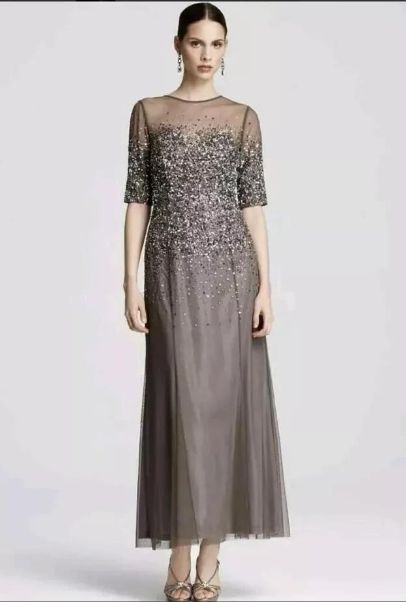 アドリアナパペル US4 美しいグリーンのロングドレス